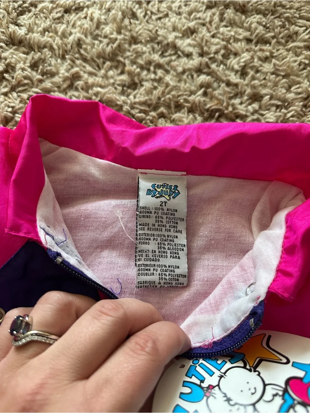 Vintage Pink & Purple Kids Colorblock Jacket